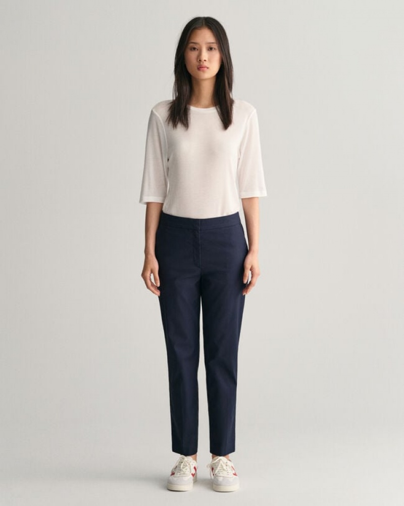 Gant Slim Cigarette Women's Pants Evening Blue | GSQMK-8274