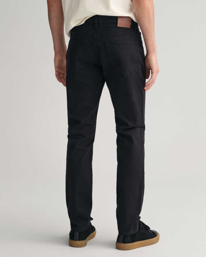 Gant Slim Fit Desert Men's Jeans Black | CHDAM-0673