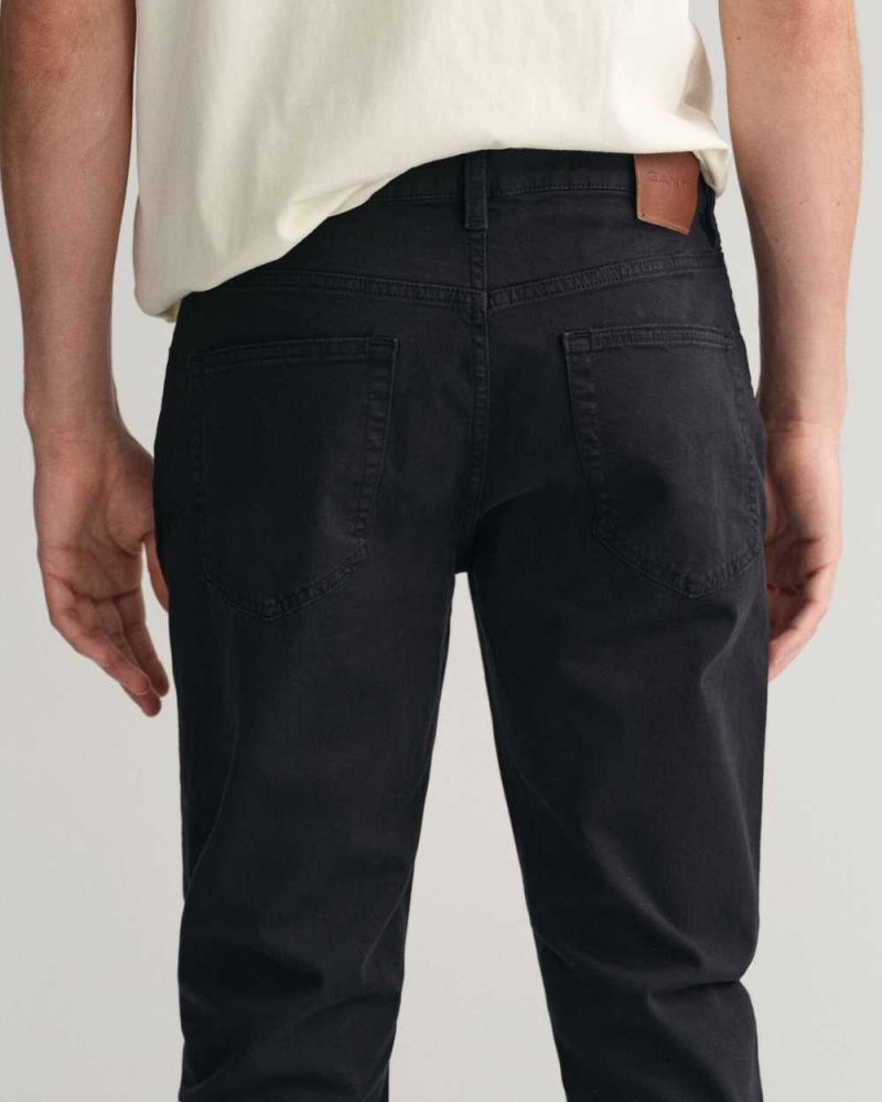 Gant Slim Fit Desert Men's Jeans Black | CHDAM-0673