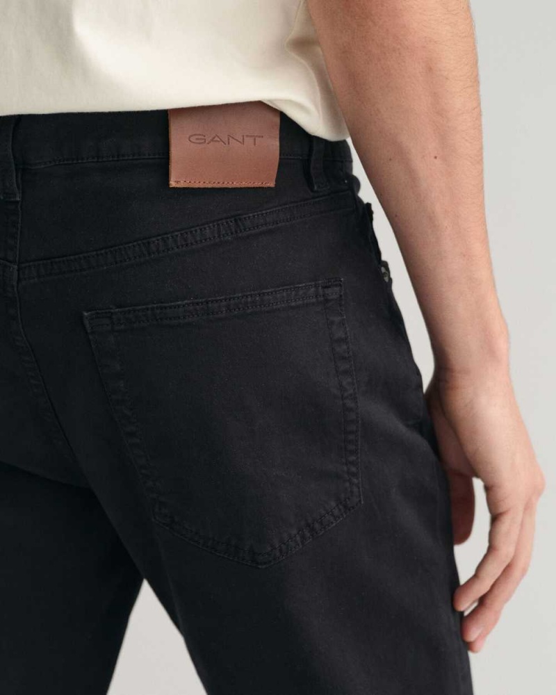 Gant Slim Fit Desert Men's Jeans Black | CHDAM-0673