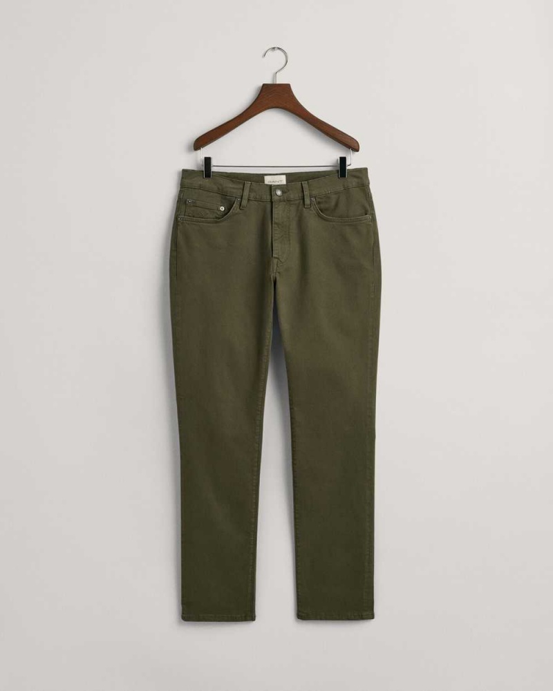 Gant Slim Fit Desert Men's Jeans Juniper Green | BVUJC-2958