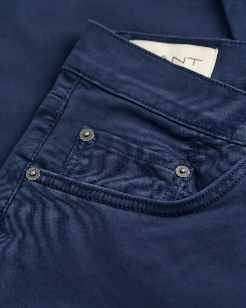 Gant Slim Fit Desert Men's Jeans Marine | DPTXL-4986