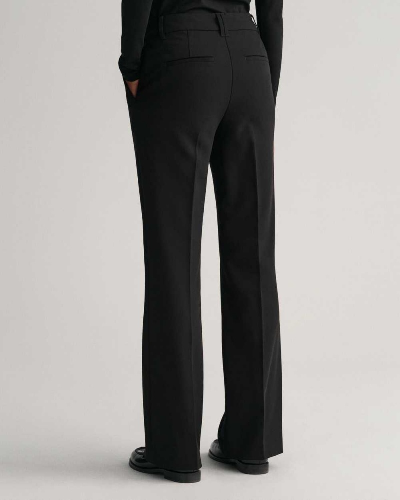 Gant Slim Fit Flared Women's Pants Ebony Black | WQPTN-0762