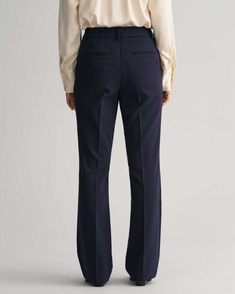 Gant Slim Fit Flared Women's Pants Evening Blue | MAVEX-3175