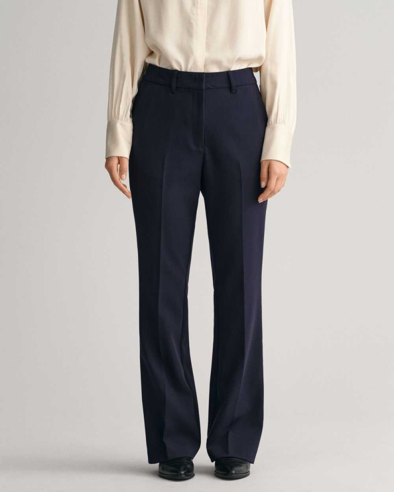 Gant Slim Fit Flared Women's Pants Evening Blue | MAVEX-3175