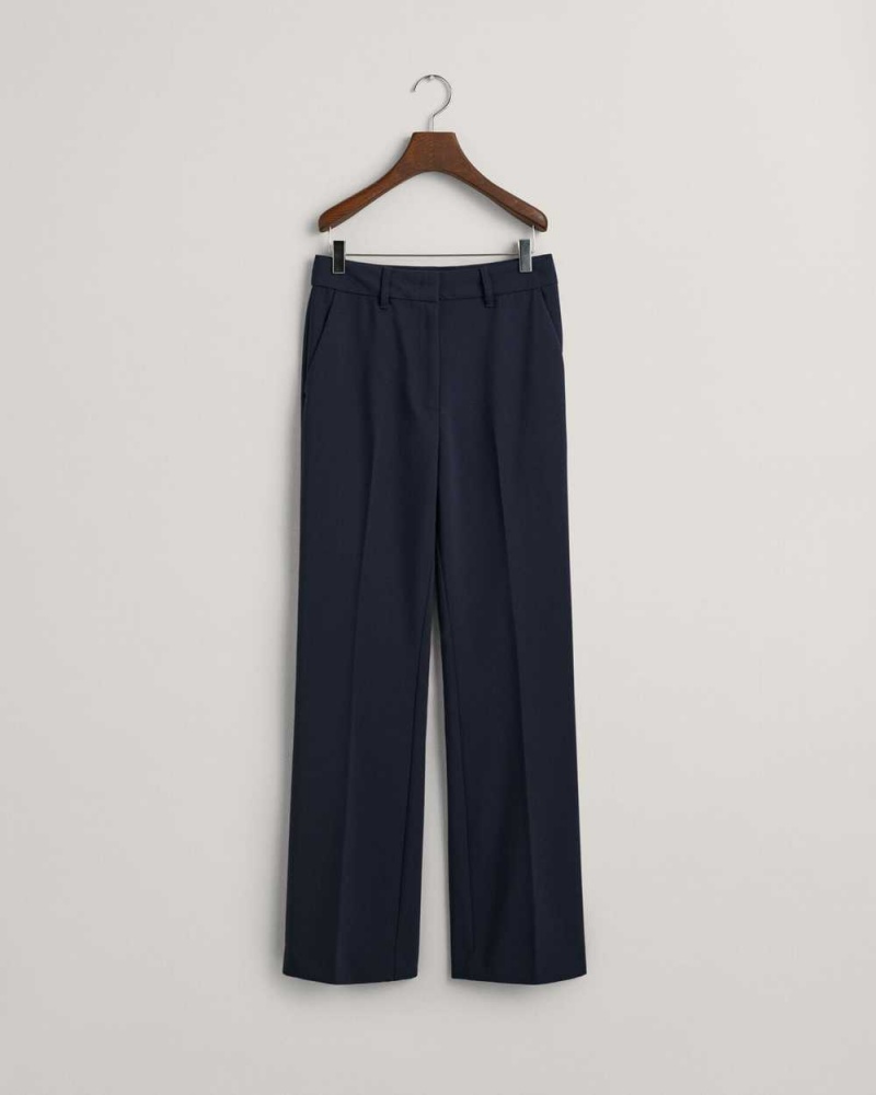 Gant Slim Fit Flared Women's Pants Evening Blue | MAVEX-3175