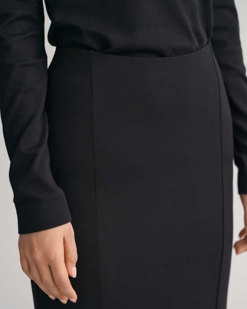 Gant Slim Fit Jersey Women's Skirts Ebony Black | ODMSV-6513