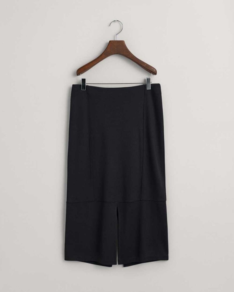 Gant Slim Fit Jersey Women's Skirts Ebony Black | ODMSV-6513