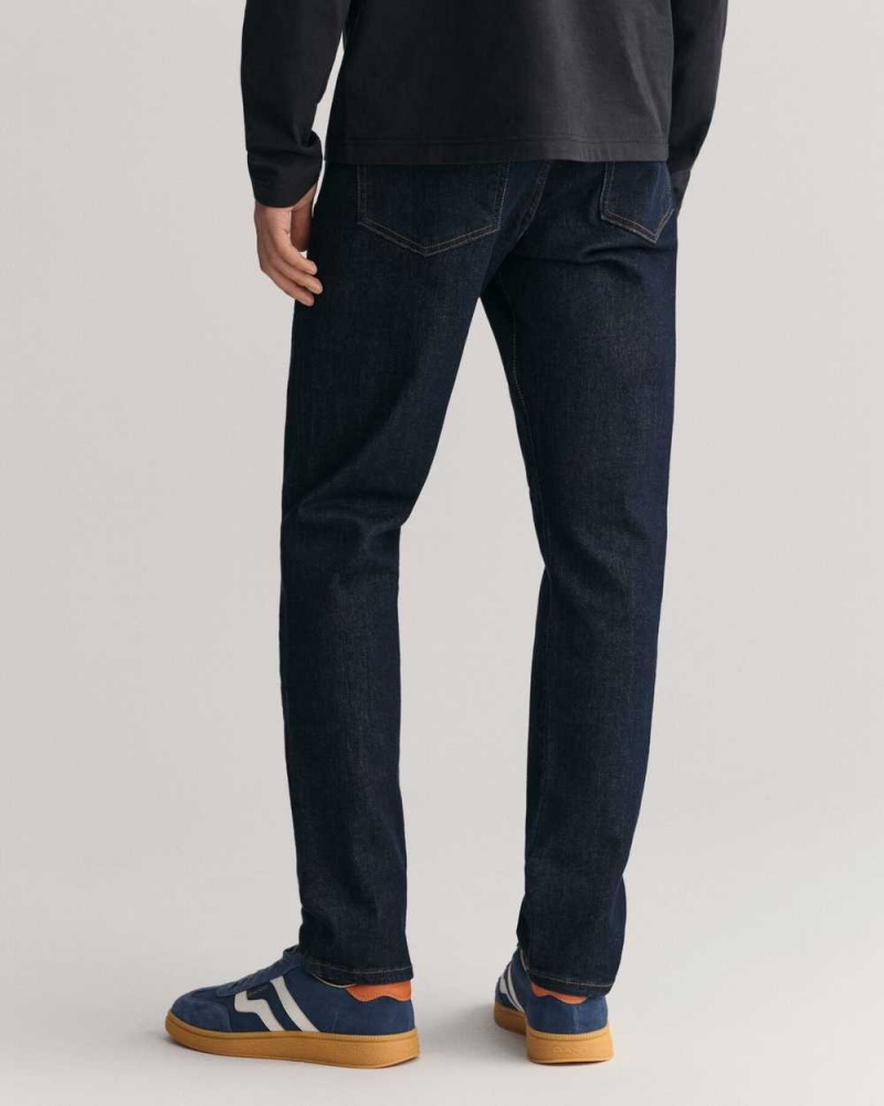 Gant Slim Fit Men's Jeans Dark Blue | CQXVG-5173