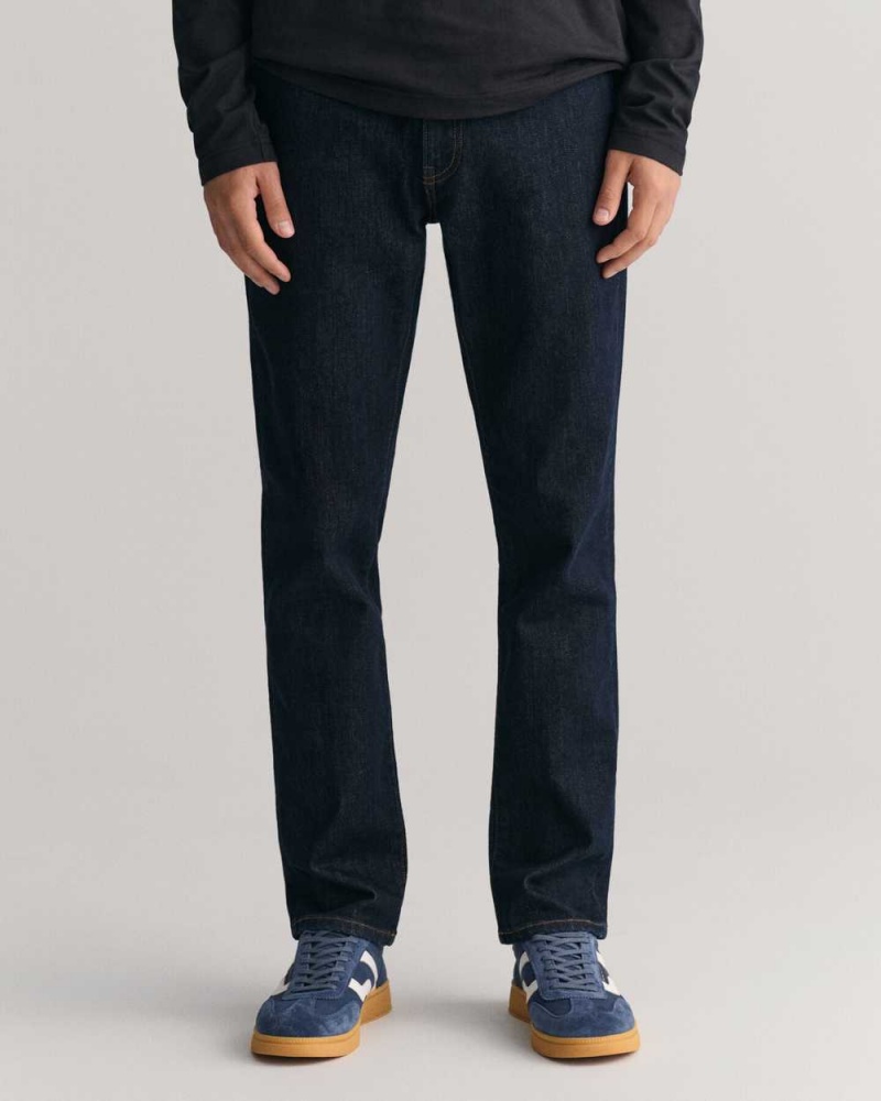 Gant Slim Fit Men's Jeans Dark Blue | CQXVG-5173