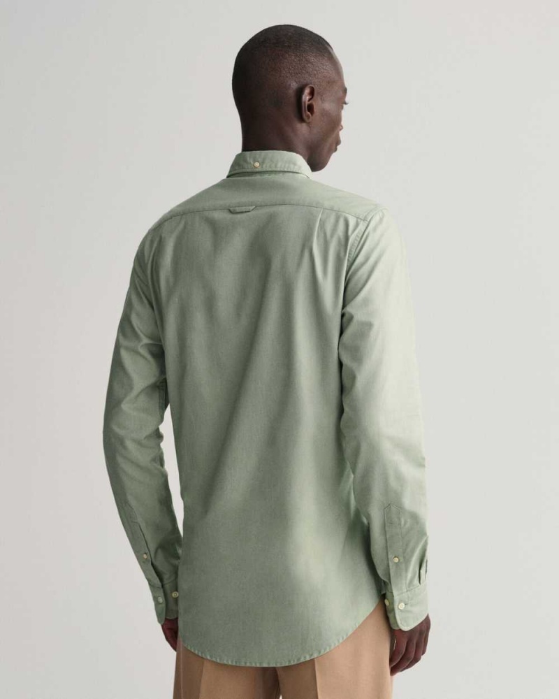 Gant Slim Fit Oxford Men's Shirts Kalamata Green | USJBL-6042