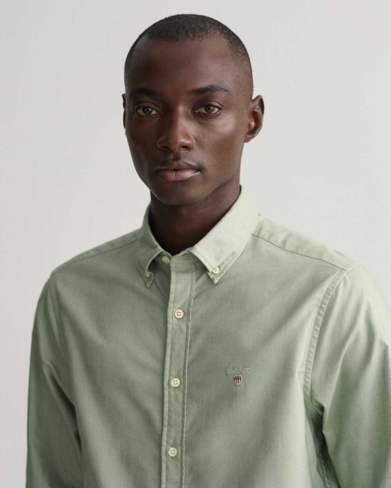 Gant Slim Fit Oxford Men's Shirts Kalamata Green | USJBL-6042