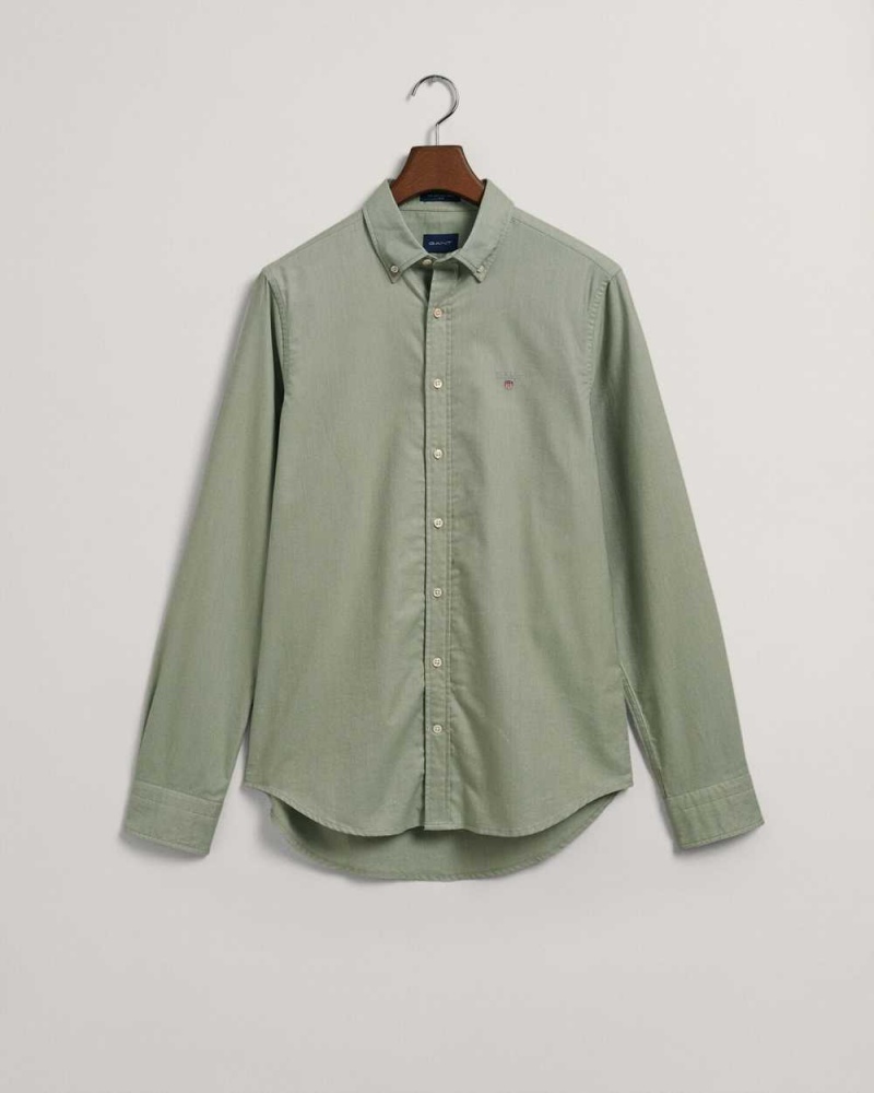 Gant Slim Fit Oxford Men's Shirts Kalamata Green | USJBL-6042