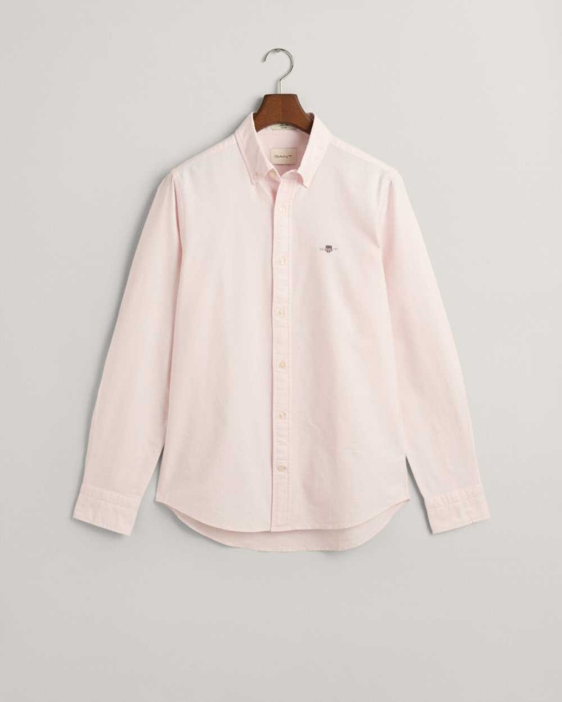 Gant Slim Fit Oxford Men\'s Shirts Light Pink | FJTKC-9253