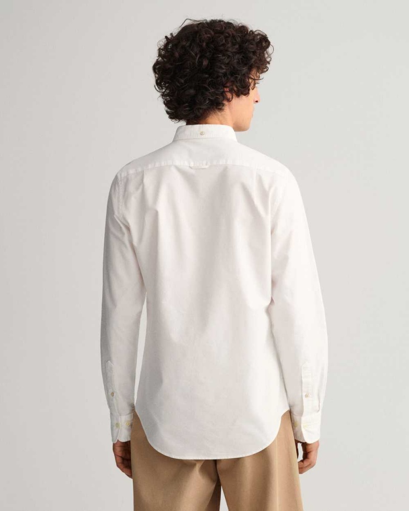 Gant Slim Fit Oxford Men's Shirts White | CORUL-0517