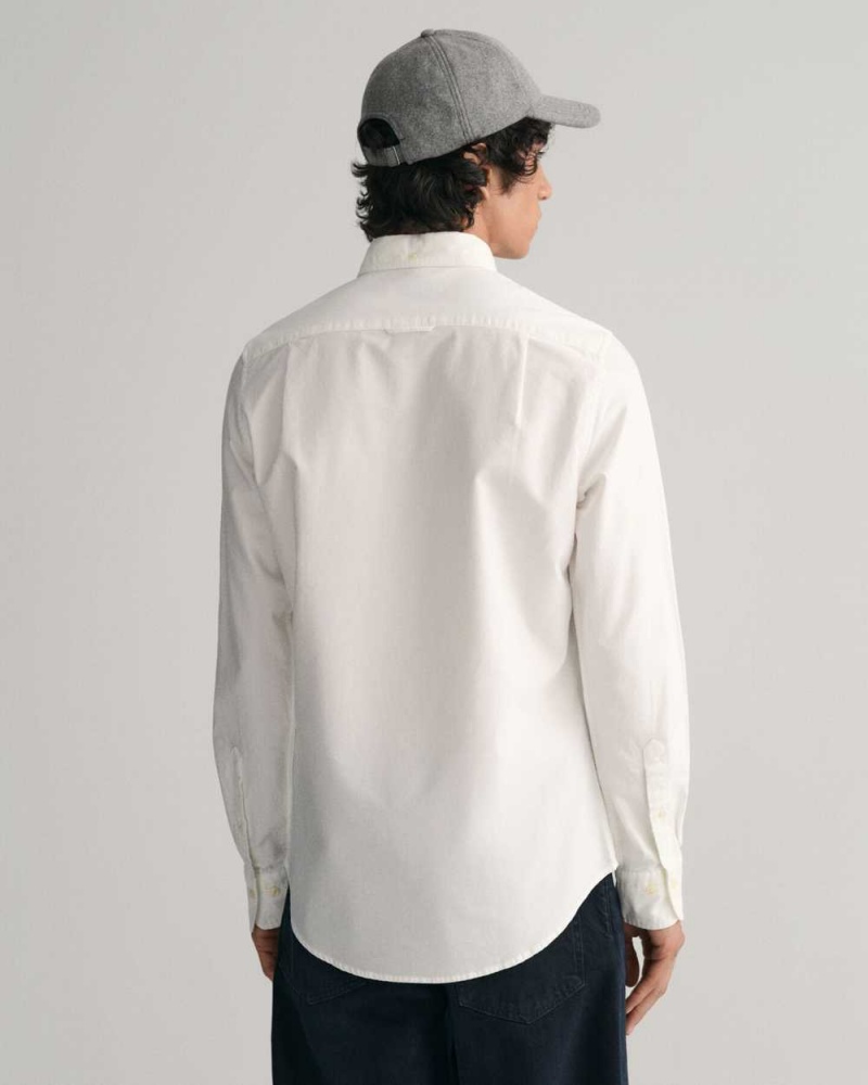 Gant Slim Fit Oxford Men's Shirts White | LKXMB-4705