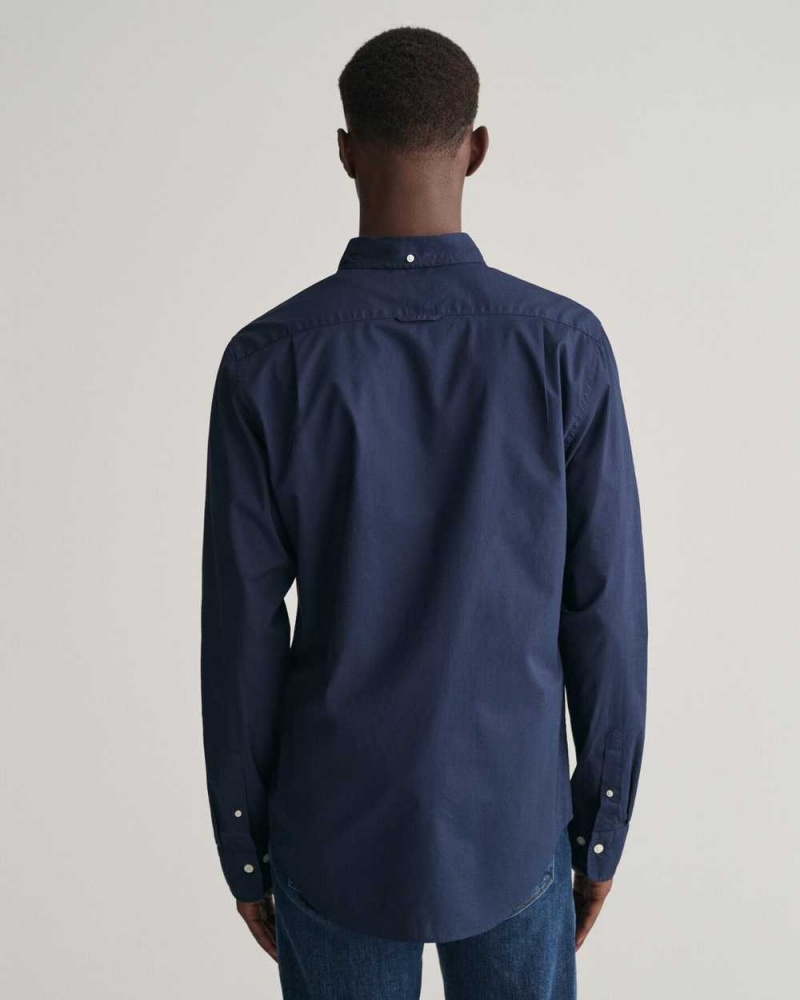 Gant Slim Fit Poplin Men's Shirts Marine | IWSRF-6027