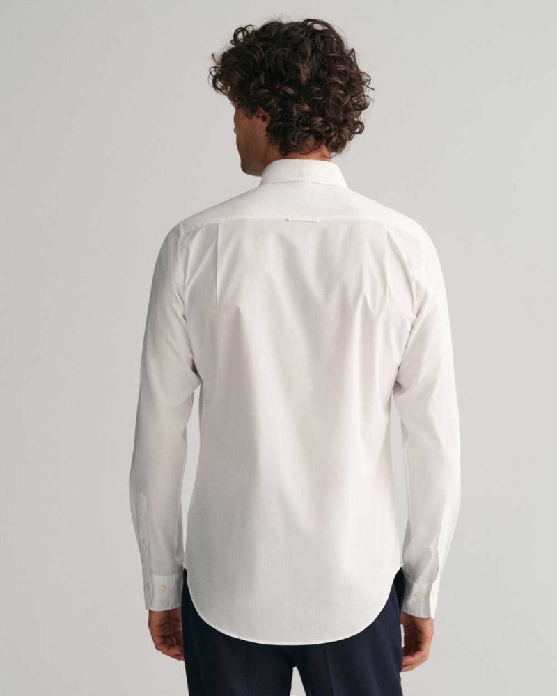 Gant Slim Fit Poplin Men's Shirts White | RNTSK-2407