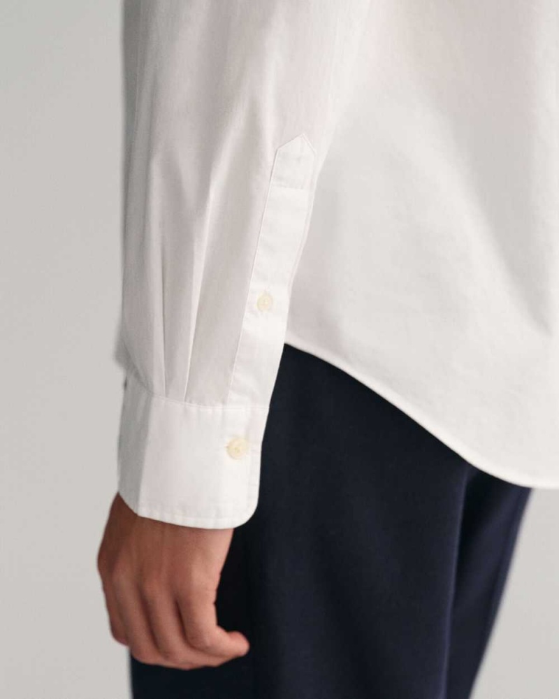 Gant Slim Fit Poplin Men's Shirts White | RNTSK-2407