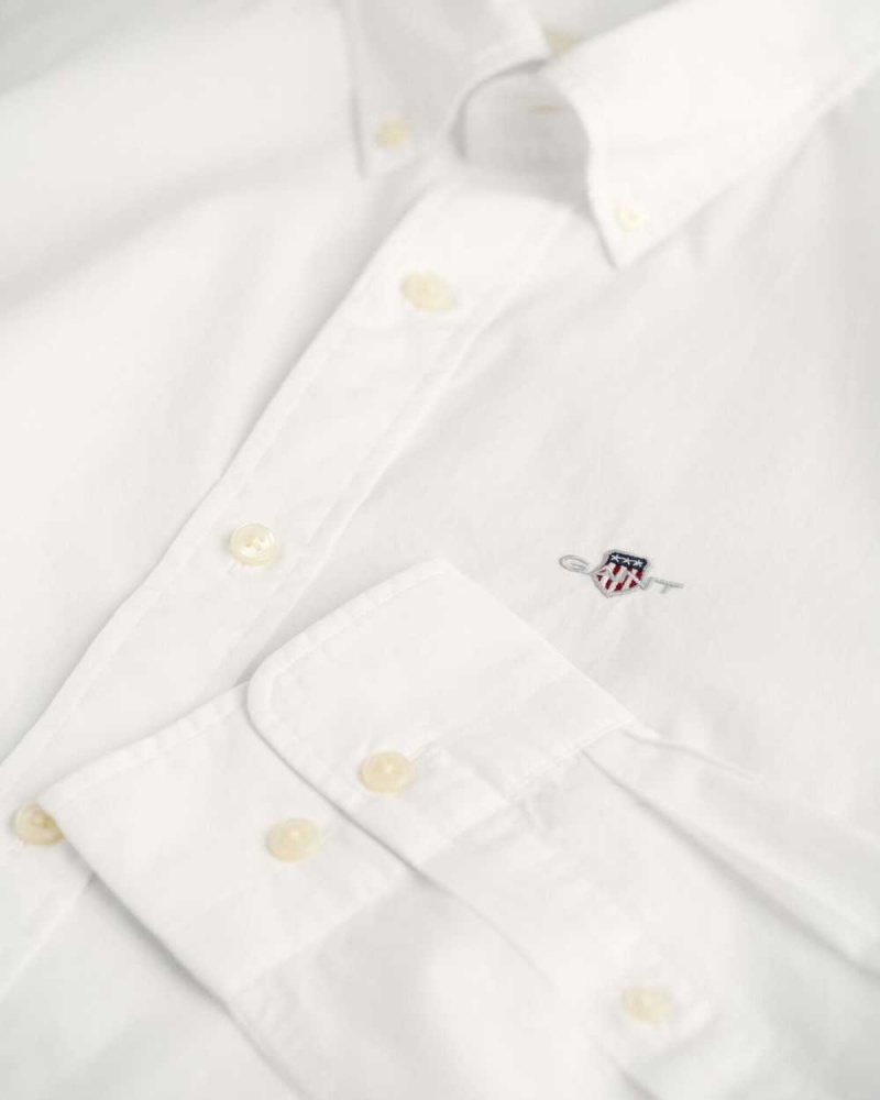 Gant Slim Fit Poplin Men's Shirts White | RNTSK-2407