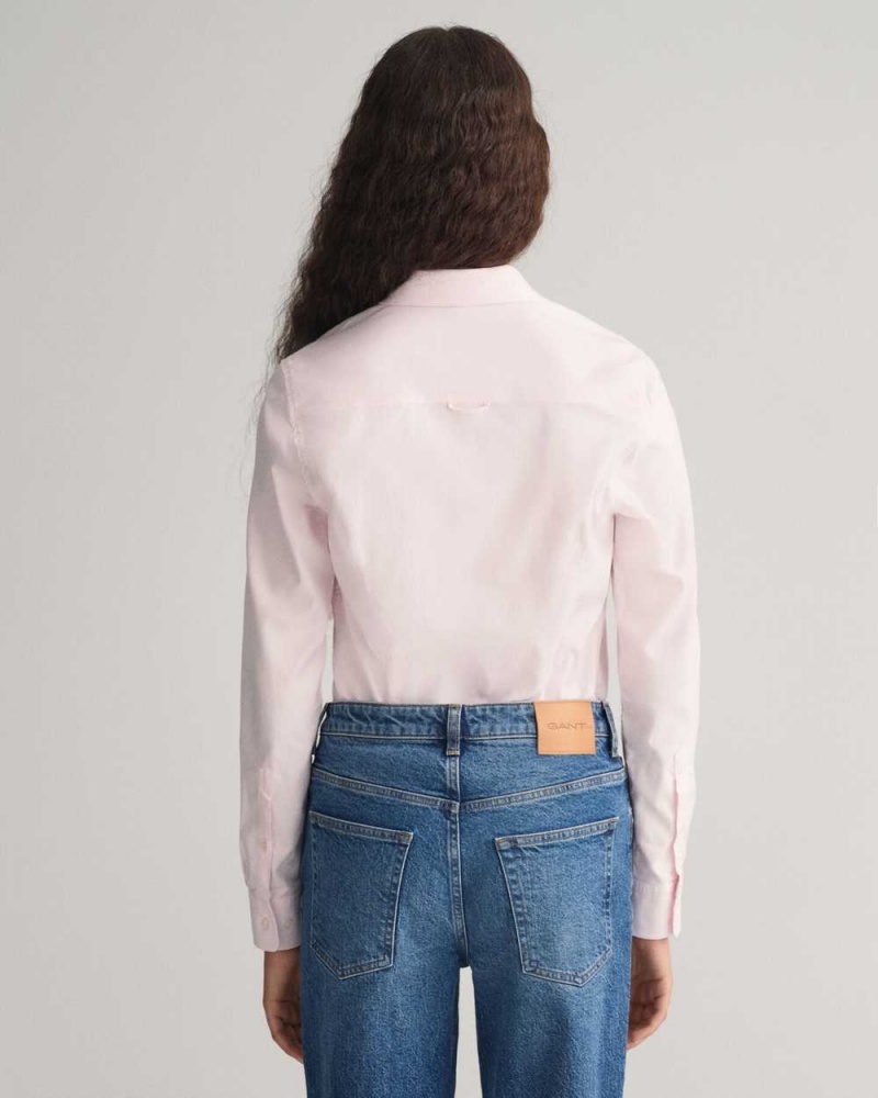 Gant Slim Fit Stretch Oxford Women's Shirts Light Pink | GWUEA-2310