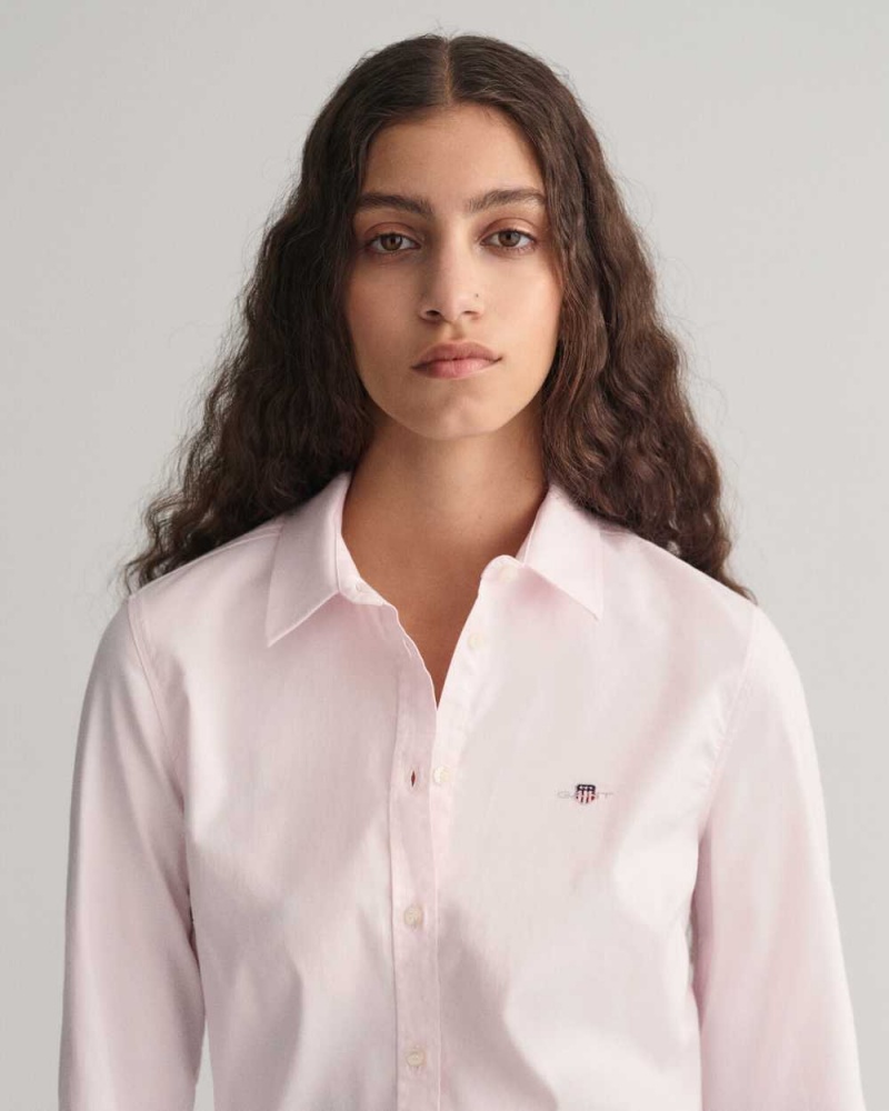 Gant Slim Fit Stretch Oxford Women's Shirts Light Pink | GWUEA-2310