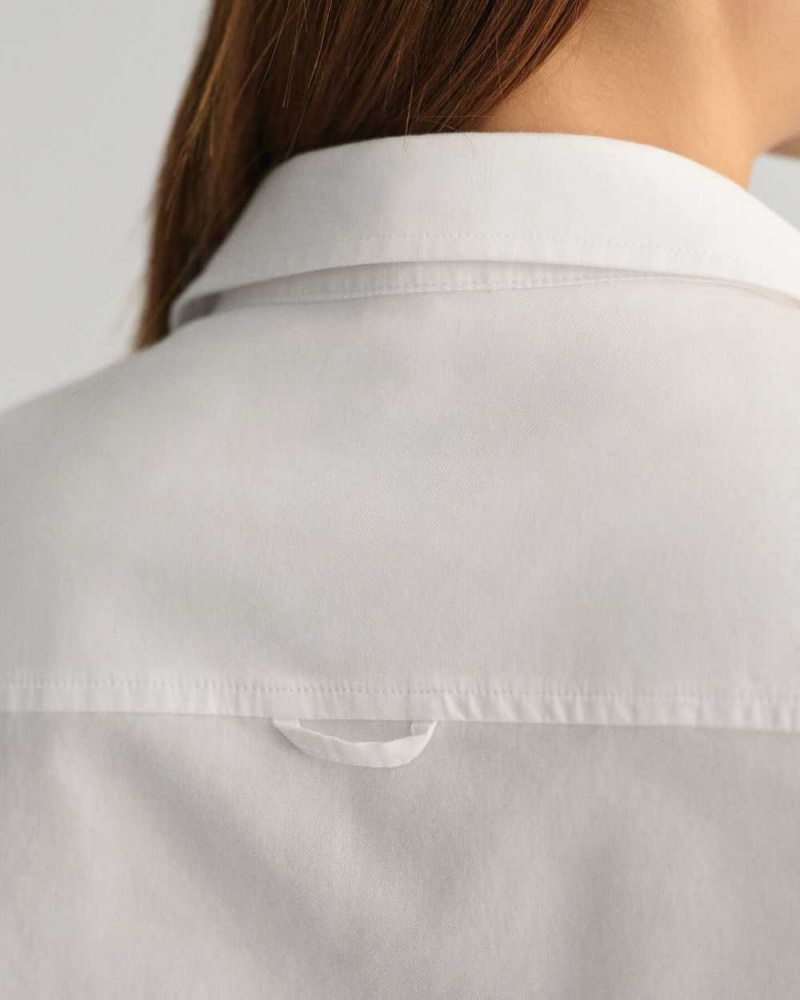 Gant Slim Fit Stretch Oxford Women's Shirts White | YOWUH-3162