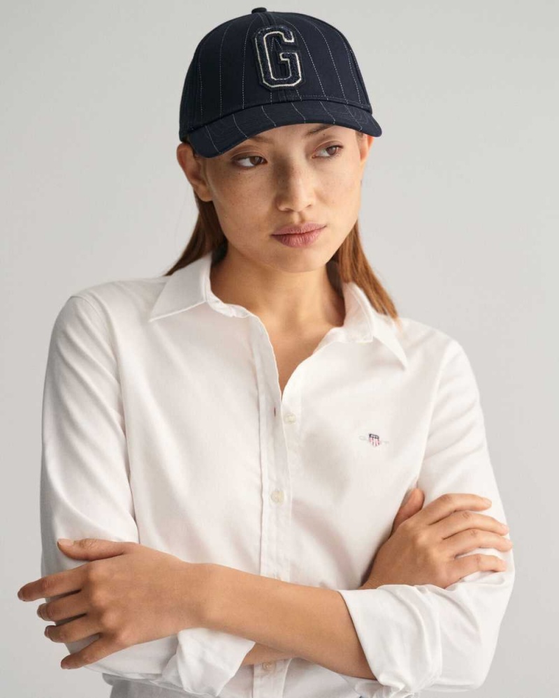 Gant Slim Fit Stretch Oxford Women's Shirts White | YOWUH-3162