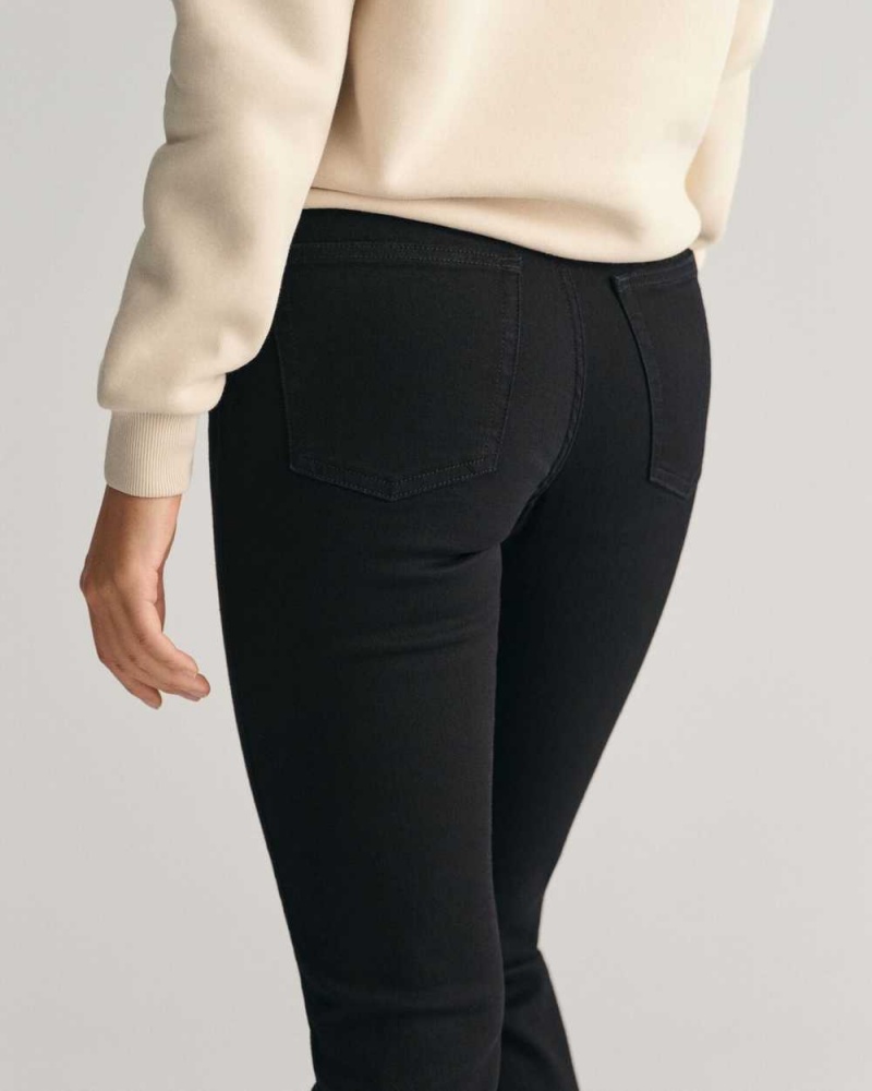 Gant Slim Fit Super Stretch Women's Jeans Black | RMBKL-4580