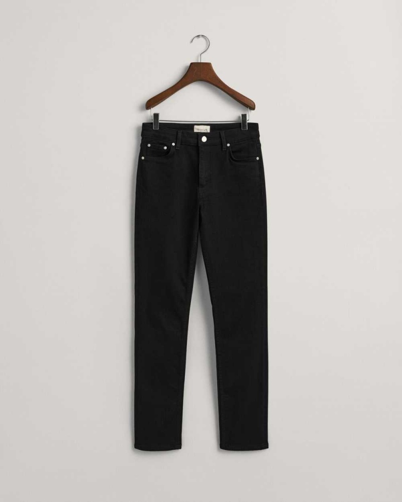 Gant Slim Fit Super Stretch Women's Jeans Black | RMBKL-4580