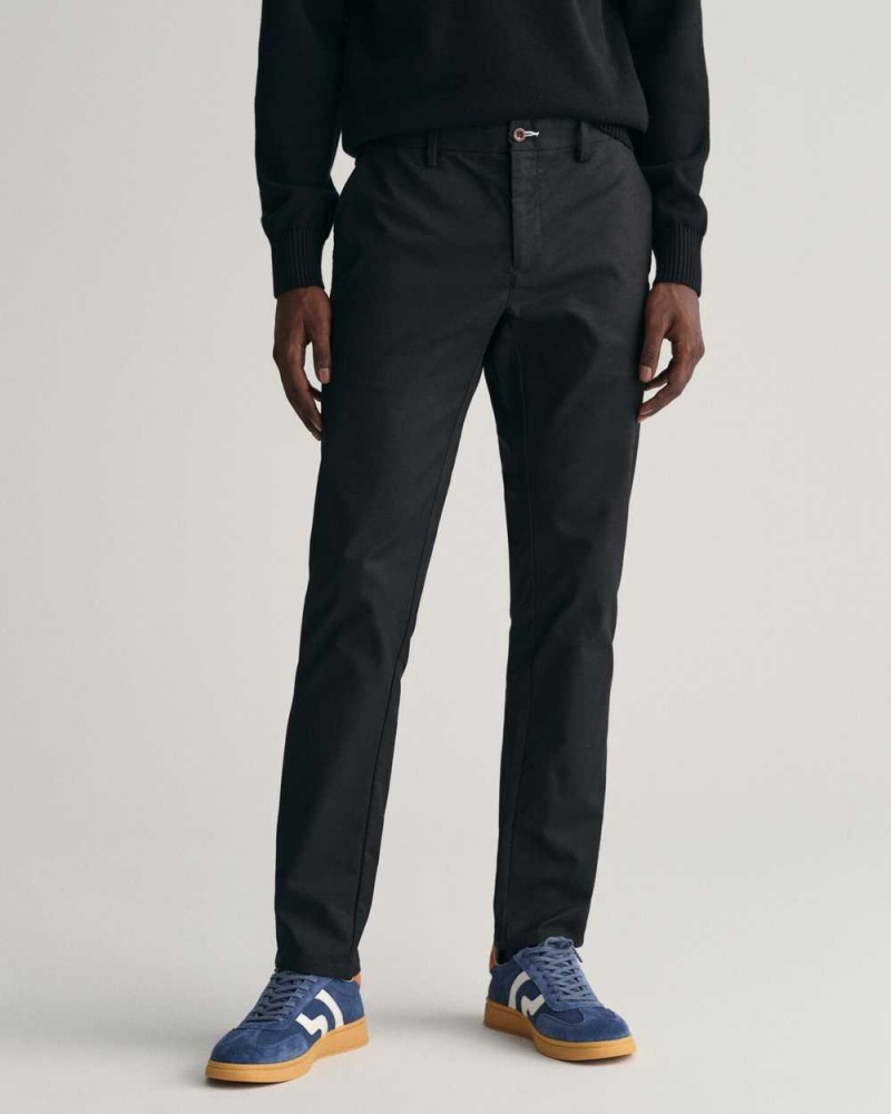 Gant Slim Fit Tech Prep™ Men's Chino Pants Black | FWZAV-6940