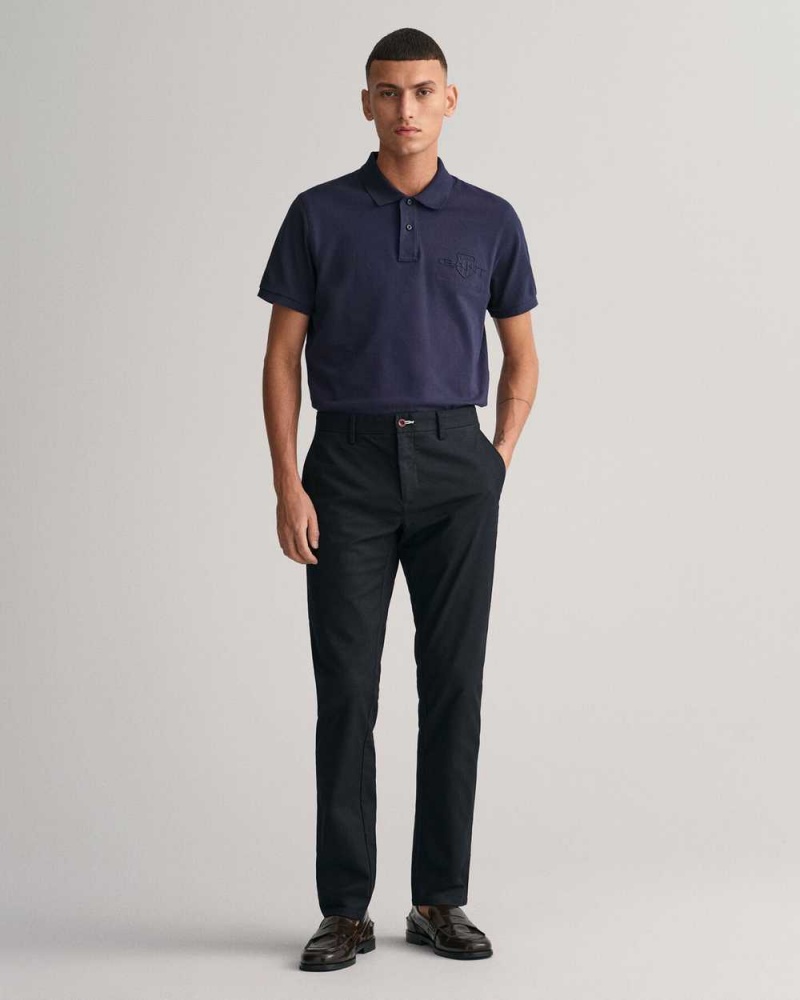 Gant Slim Fit Tech Prep™ Men's Chino Pants Black | FWZAV-6940