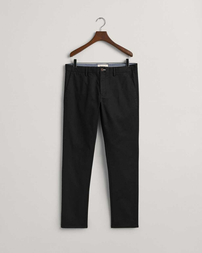 Gant Slim Fit Tech Prep™ Men's Chino Pants Black | FWZAV-6940