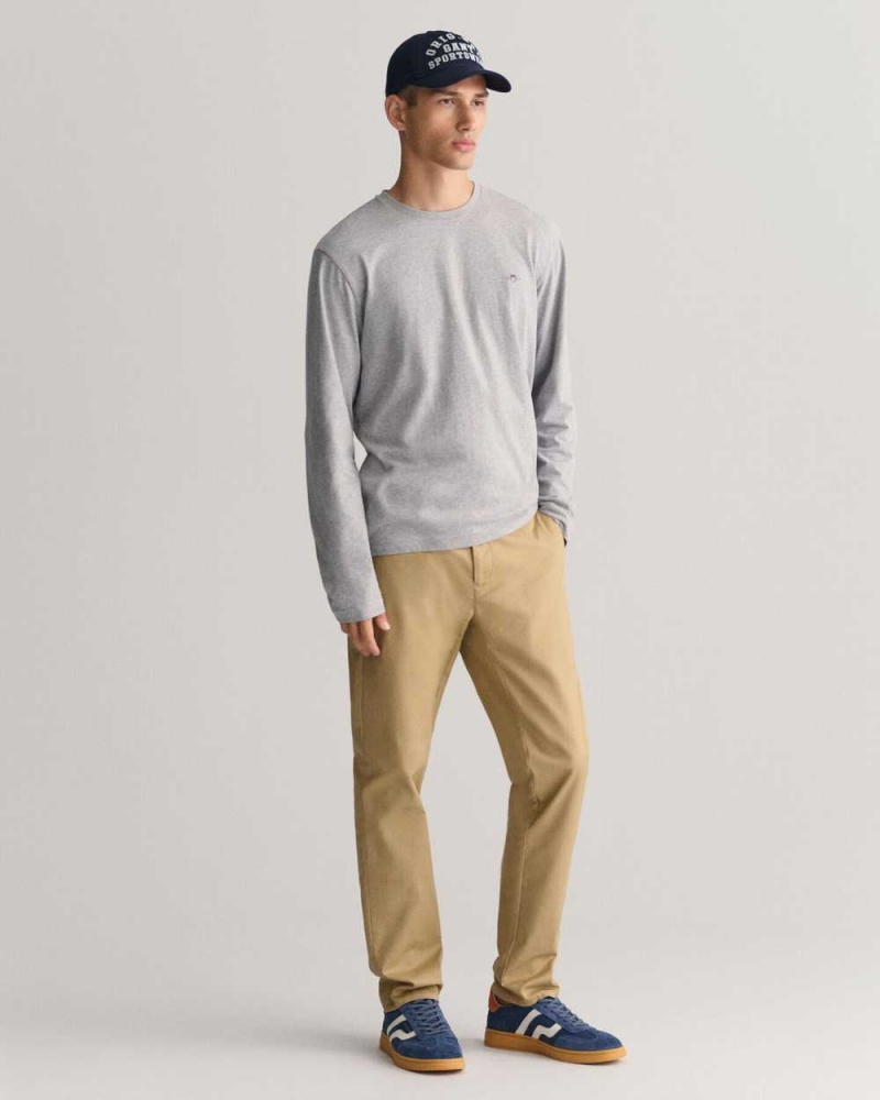 Gant Slim Fit Tech Prep™ Men's Chino Pants Dark Khaki | HEMQR-4517