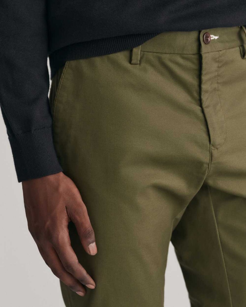 Gant Slim Fit Tech Prep™ Men's Chino Pants Racing Green | TZCGH-5391