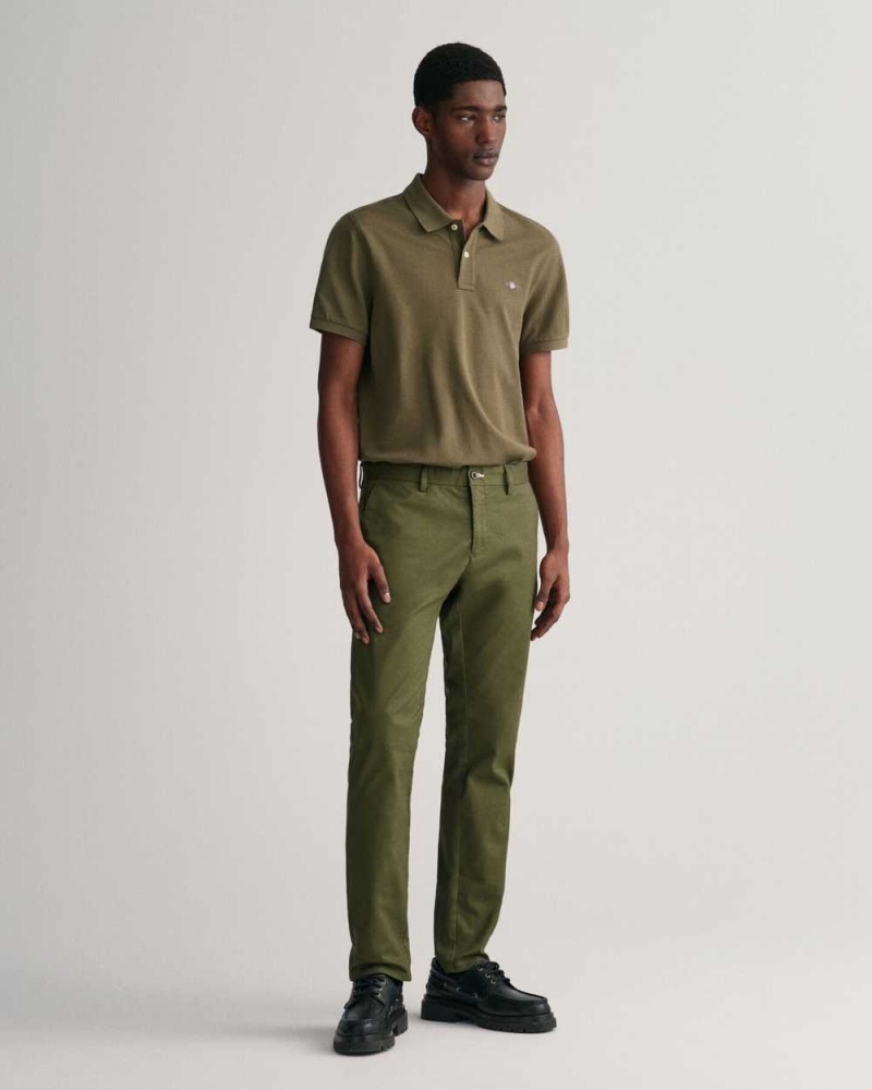 Gant Slim Fit Tech Prep™ Men's Chino Pants Racing Green | TZCGH-5391