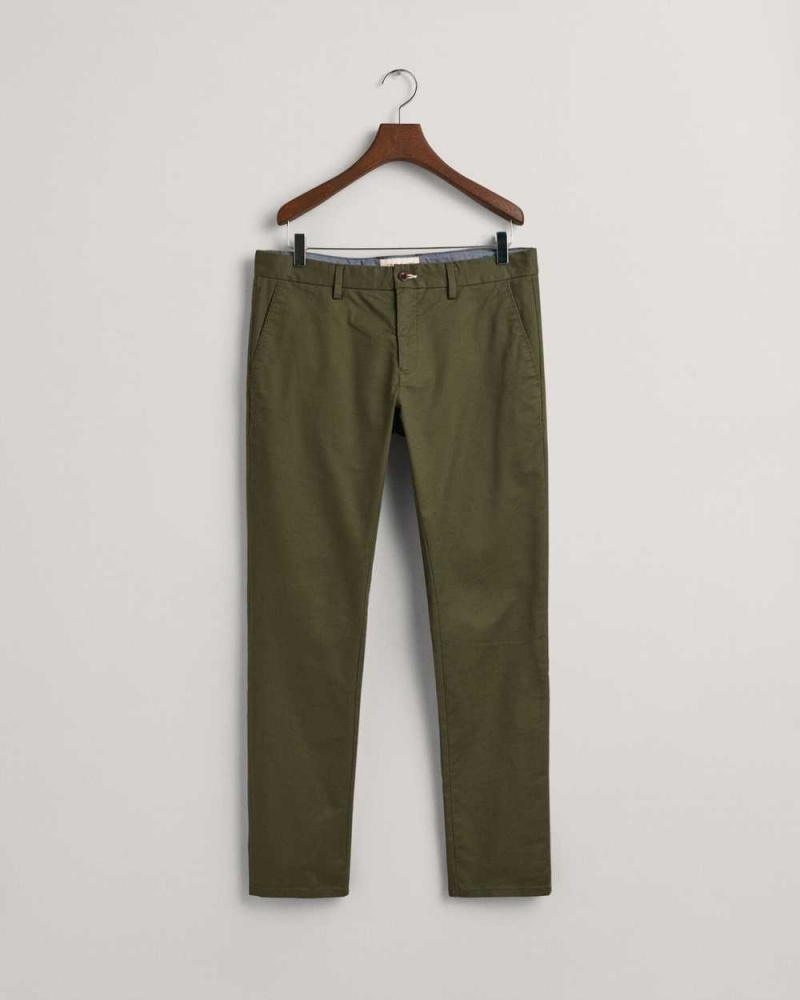 Gant Slim Fit Tech Prep™ Men's Chino Pants Racing Green | TZCGH-5391