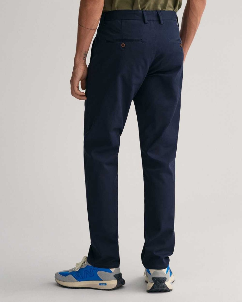 Gant Slim Fit Tech Prep™ Men's Chino Pants Marine | KDMZN-8392