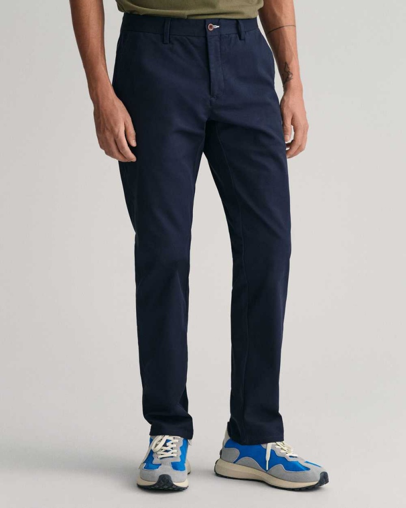 Gant Slim Fit Tech Prep™ Men's Chino Pants Marine | KDMZN-8392