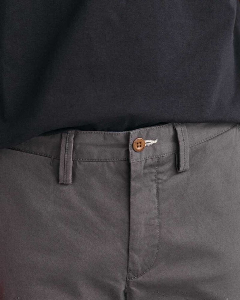 Gant Slim Fit Twill Men's Chino Pants Dark Gray | LQDXM-5123