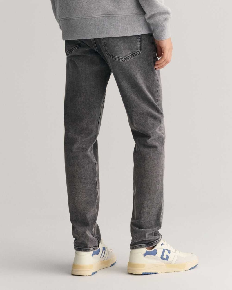 Gant Slim Fit Wash Men's Jeans Black | TXOJQ-4092