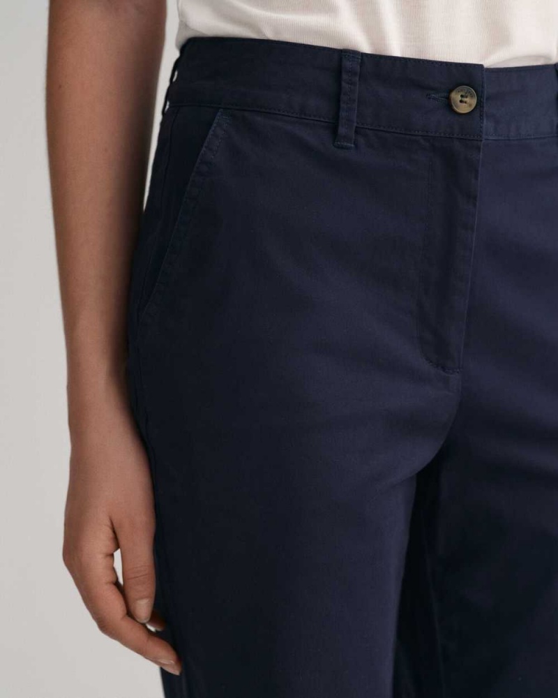 Gant Slim Fit Women's Chino Pants Evening Blue | LKYMF-7305