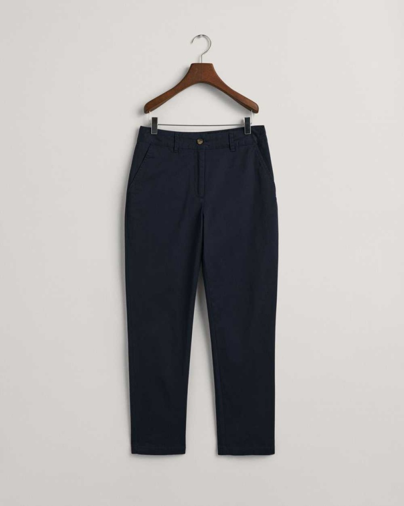 Gant Slim Fit Women's Chino Pants Evening Blue | LKYMF-7305