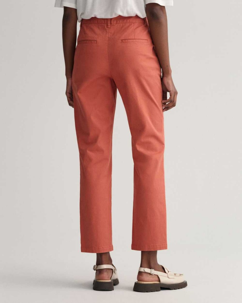 Gant Slim Fit Women's Chino Pants Light Copper | QLDZJ-7240