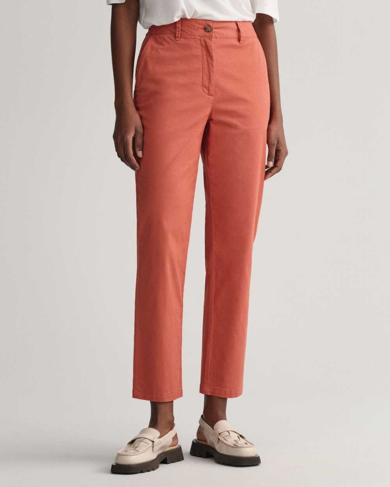 Gant Slim Fit Women's Chino Pants Light Copper | QLDZJ-7240