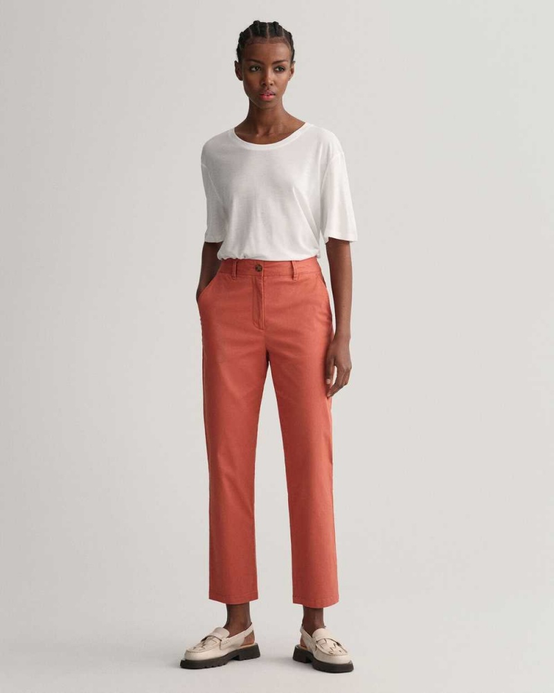 Gant Slim Fit Women's Chino Pants Light Copper | QLDZJ-7240