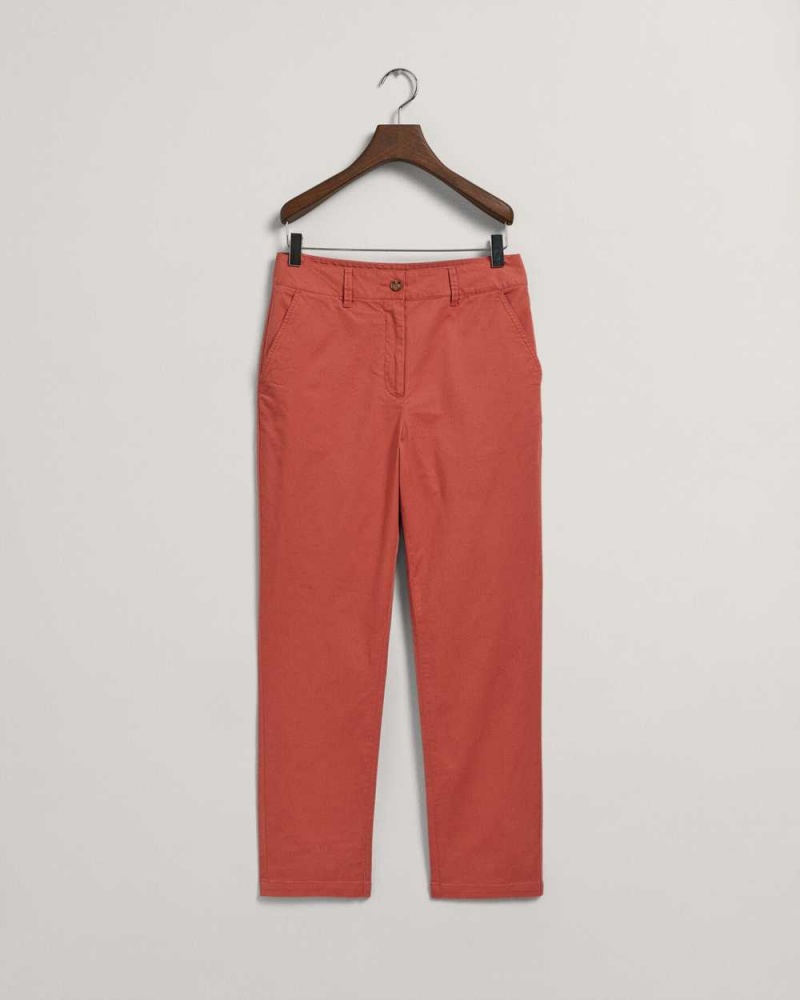 Gant Slim Fit Women's Chino Pants Light Copper | QLDZJ-7240