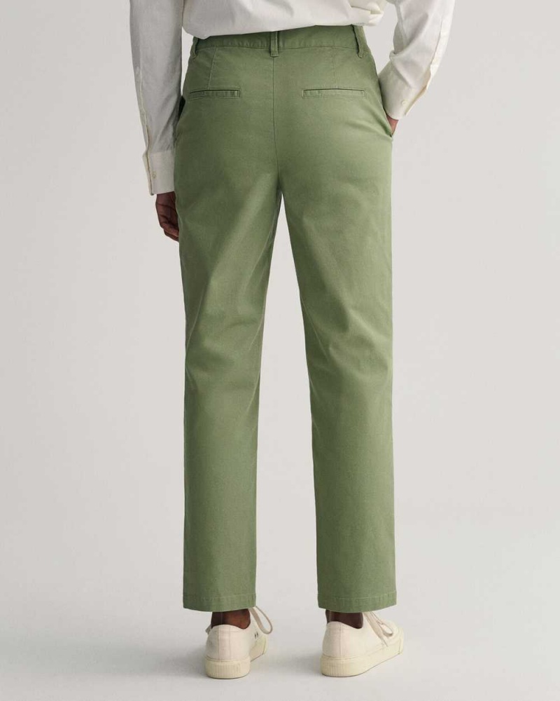 Gant Slim Fit Women's Chino Pants Oil Green | XFLSM-4821