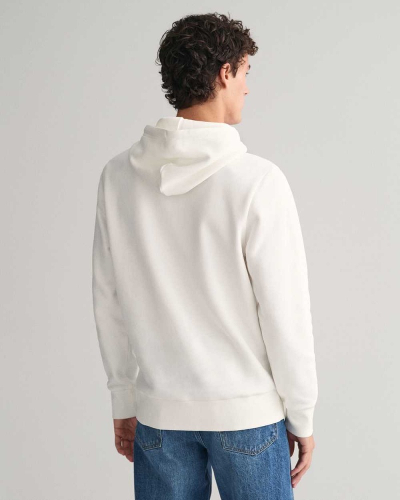 Gant Small GANT Graphic Men's Hoodie Beige White | BRGIN-3856