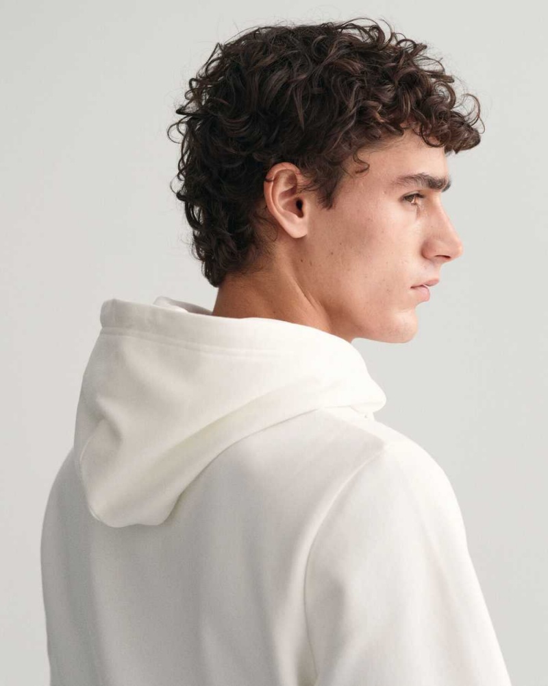 Gant Small GANT Graphic Men's Hoodie Beige White | BRGIN-3856